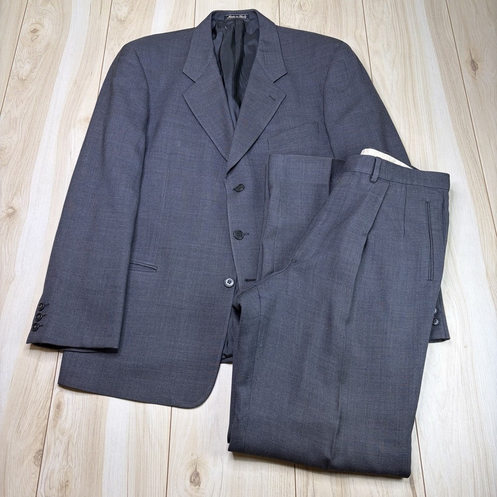 Giorgio Armani Le Collezioni Gray Thick Wool Suit Mens Size 44L 35x33 Italy Made